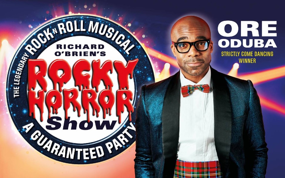 Ore Oduba dressed as Brad Majors for Rocky Horror Show